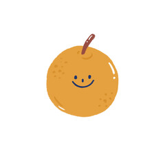 A drawing of cute smiley orange