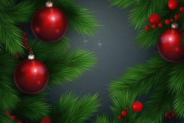 Fototapeta premium Closeup of a decorated Christmas tree background. Generative AI