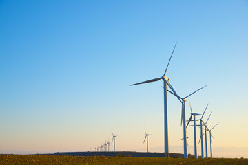 Fototapeta na wymiar Wind turbine generators for alternative electricity production