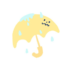 A drawing of cute rain umbrella