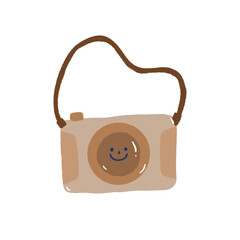A drawing of cute smiley cartoon camera for outdoors