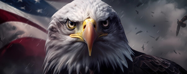 Eagle American Flag - A Patriotic Tribute on the 4th Independence Day Created by AI