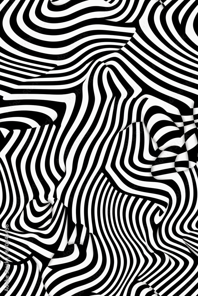 Aufkleber a black and white zebra pattern is shown. generative ai seamless background.