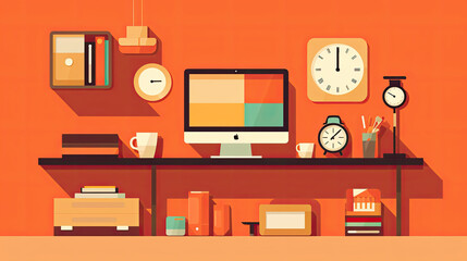 A home office with various devices