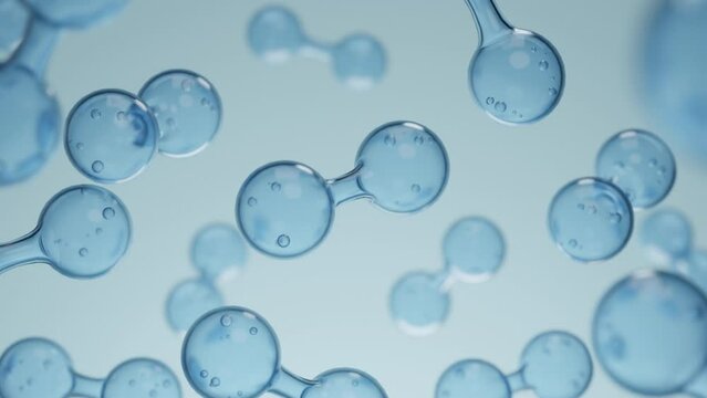 Sustaining of hydrogen gas(H2).New Green Energy Water Fuel Cell Future Hydrogen for sustainability environment,energy balance,sustainable energy.H2 molecule in the bubbles in the liquid.