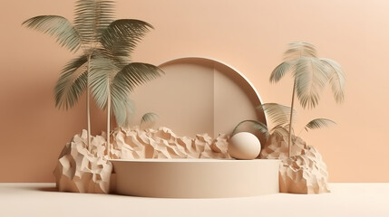 Creative composition of minimalist stage. Generative ai