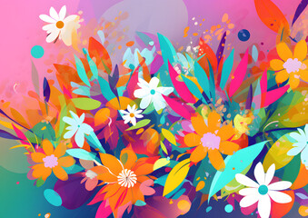 Fototapeta na wymiar Abstract floral background, Generative AI