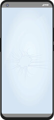 Broken screen on mobile application. vector