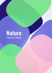 Geometric composition with a transparent overlay of colored rounded, square shapes. Vector.
