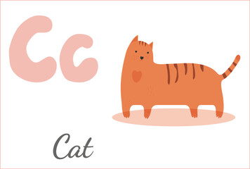 English alphabet letter C cat