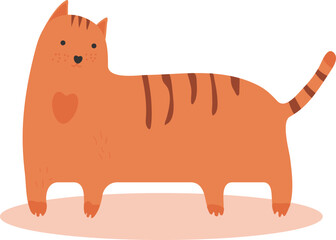 Ginger cat in flat style