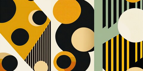AI generated. AI Generative. Bauhaus background pattern poster decoration illustration. Vintage retro trendy art paint ink minimal design. Graphic Art