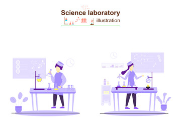 High Quality Science Laboratory Illustration Design