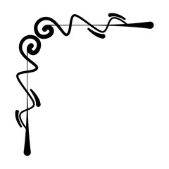 Isolated black border arabesque frame Vector