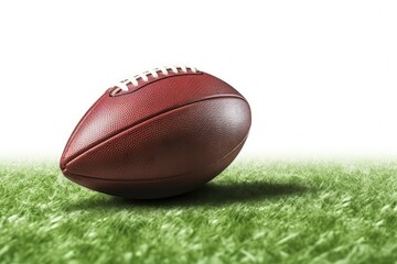 American football ball on the lawn, sports concept, digital illustration. Generative AI