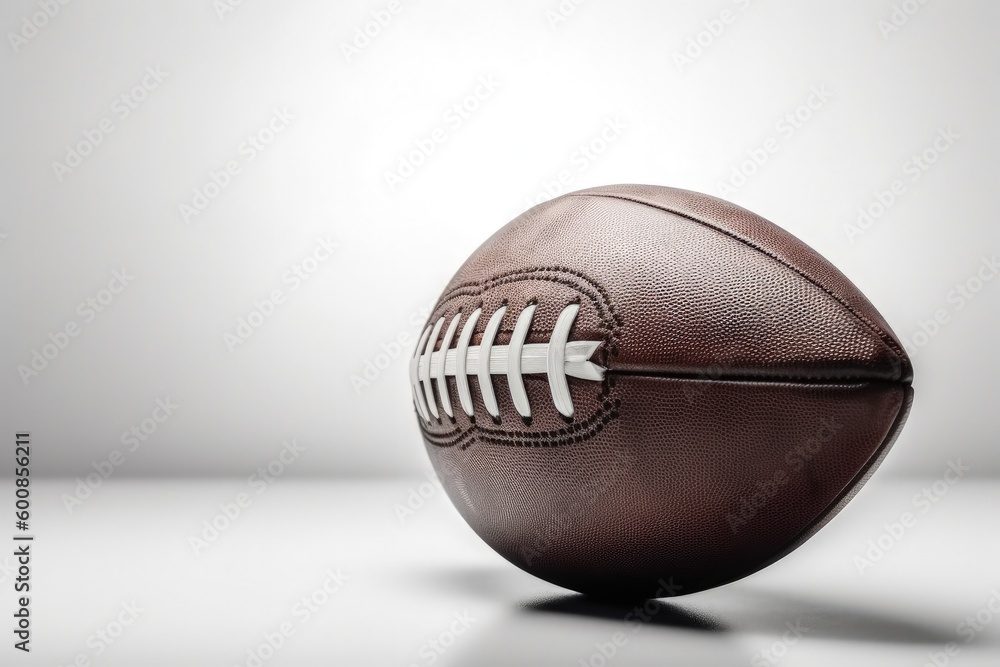 Wall mural american football ball on white background, sports concept, digital illustration. generative ai