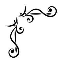Isolated black border arabesque frame Vector