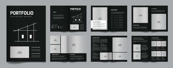Portfolio architecture interior brochure template minimalist design