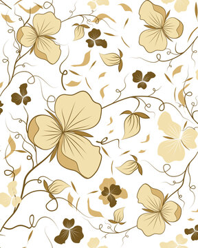 Delicate seamless pattern of sweet pea flowers.
Seamless repeating patterns of half drops