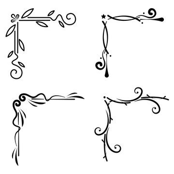 Set of black border arabesque frames Vector