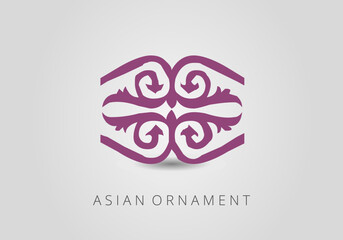 Vintage ornate linear ornaments in Kazakh traditional style. Asian floral designs. Abstract Asian elements of the national pattern of the ancient nomads of the Kyrgyz, Mongols, Kazakhs, Tatars.