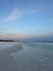 Waxing gibbous moon over Gulf of Mexico Florida 