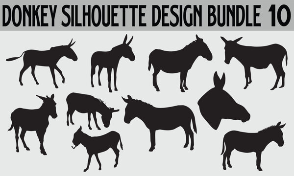 Donkey silhouette for Cutting Machine, Vector Cameo, Cricut