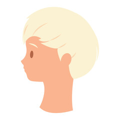 Side view of a cute male girl character avatar Vector