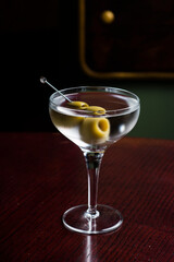 Martini with olives and decore