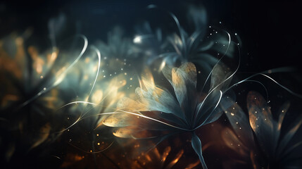 Fototapeta premium Abstract floral background with bokeh effect. Generative AI