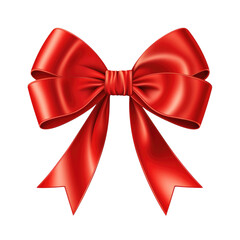 Naklejka premium Red ribbon bow. Generative ai 