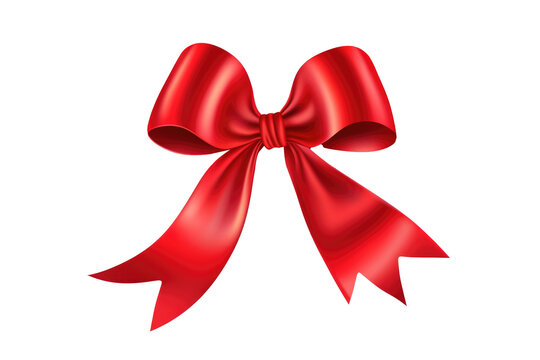 Red ribbon bow. Generative ai
