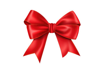 Fototapeta premium Red ribbon bow. Generative ai 