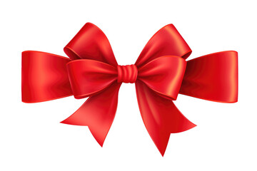 Red ribbon bow. Generative ai
