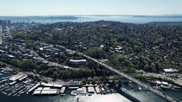 Seattle Aerial View of Lake Washington Ship Canal