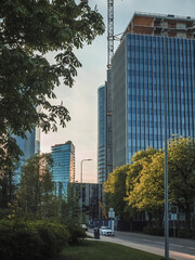 Obraz premium Construction of new office buildings in the center of Vilnius
