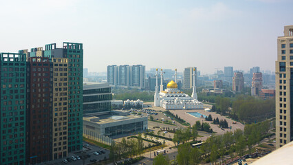 Naklejka premium Mosque of Abu Nasr al-Farabi from above