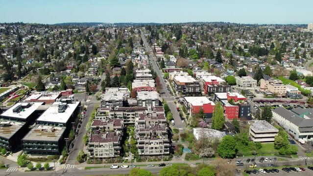 Seattle Residential Neighborhood Houses Shot by Drone