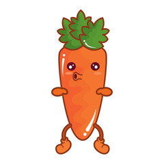 Isolated cute carrot vegetable character Vector
