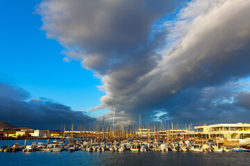Marina Lanzarote , port in Arrecife town from Canary Island