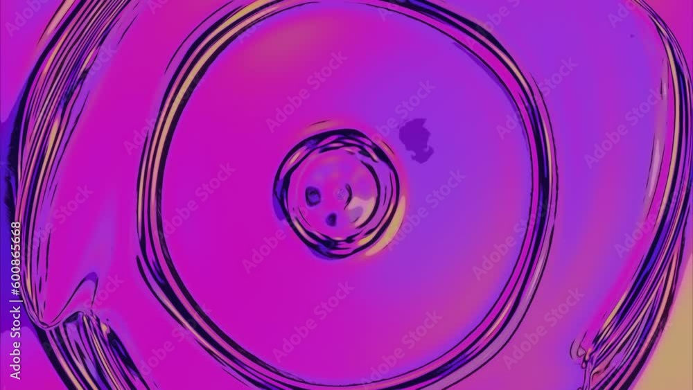 Aufkleber top view of drops falling into water and diverging circles of water in slow motion. design. endless 