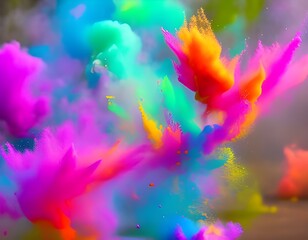 Explosion de peinture multicolore