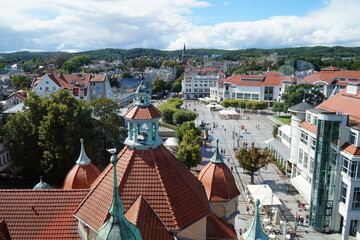  View from the lighthouse to the center of the city of Sopot on the shore of the Baltic Sea. Poland