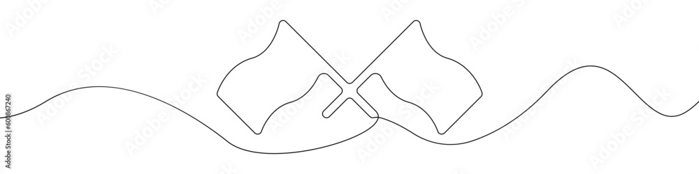 Poster finish flag sign line continuous drawing vector. one line finish flag vector background. finish flag