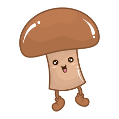 Isolated cute mushroom vegetable character Vector