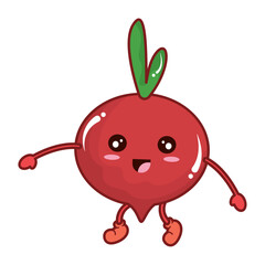 Isolated cute radish vegetable character Vector