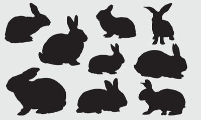 Rabbit silhouette 09 design vector illustration