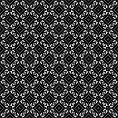 Black and white seamless pattern texture. Greyscale ornamental graphic design. Mosaic ornaments. Pattern template. Vector illustration. EPS10.
