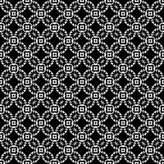 Black and white seamless pattern texture. Greyscale ornamental graphic design. Mosaic ornaments. Pattern template. Vector illustration. EPS10.