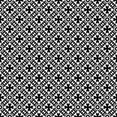 Black and white seamless pattern texture. Greyscale ornamental graphic design. Mosaic ornaments. Pattern template. Vector illustration. EPS10.